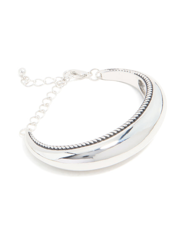 Silver Rounded Bar Bracelet