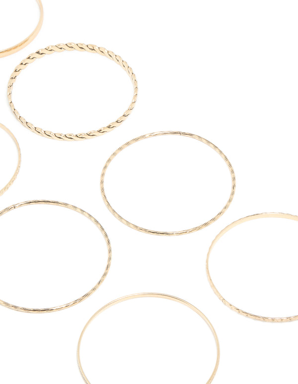Gold Textured Bangles 12-Pack