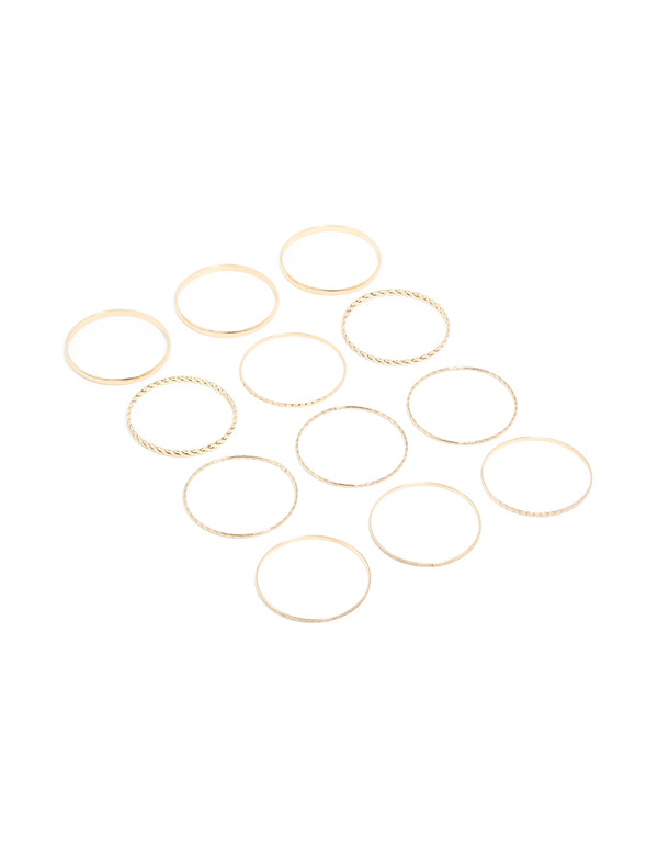 Gold Textured Bangles 12-Pack