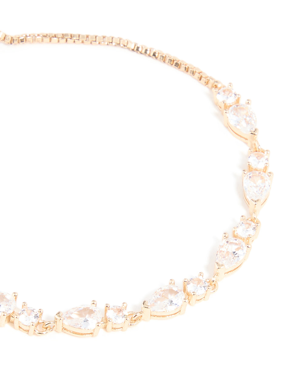 Gold Cubic Zirconia Marquise Toggle Bracelet