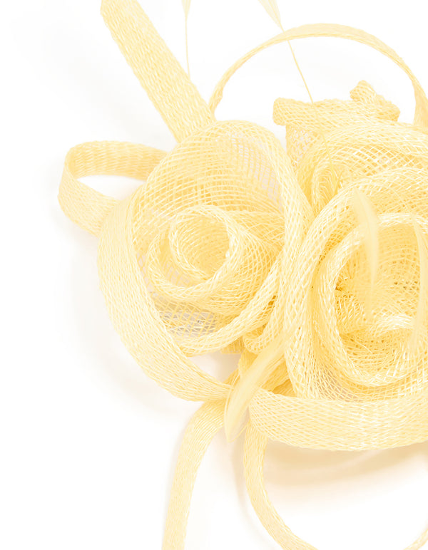Yellow Feather Swirl Hair Clip