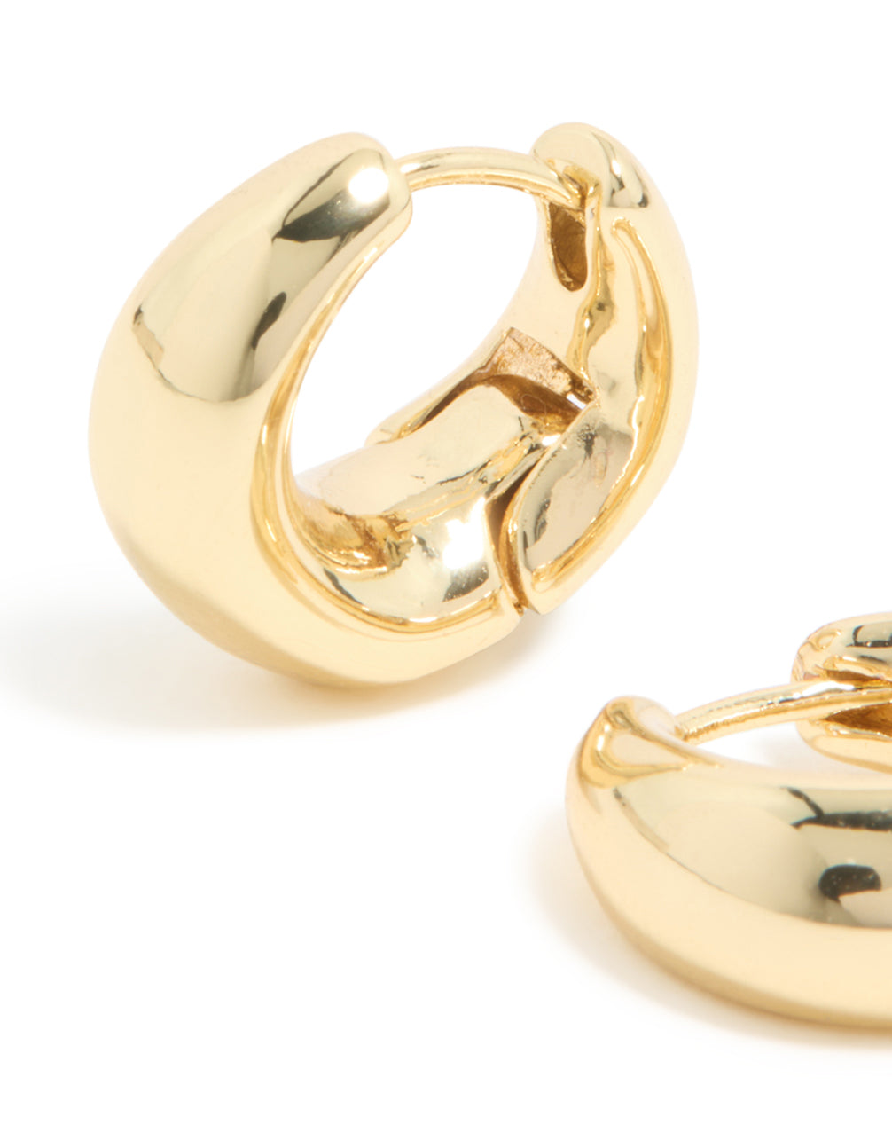 Gold Plated Small Organic Huggie Earrings