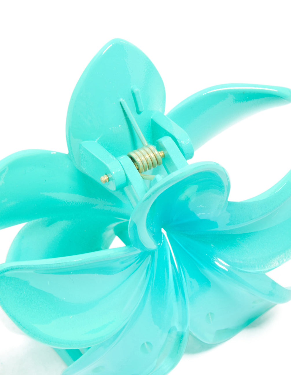 Blue Ombre Frangipani Flower Claw Clip