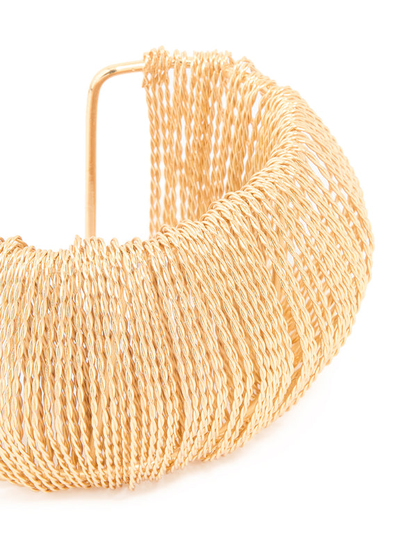 Gold Textured Thread Wrist Cuff