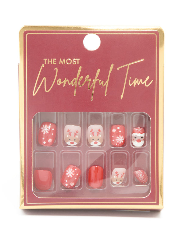 Santa & Reindeer Press-On Nail Set