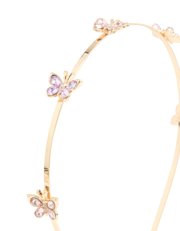 Kids Pink & Purple Butterfly Headband