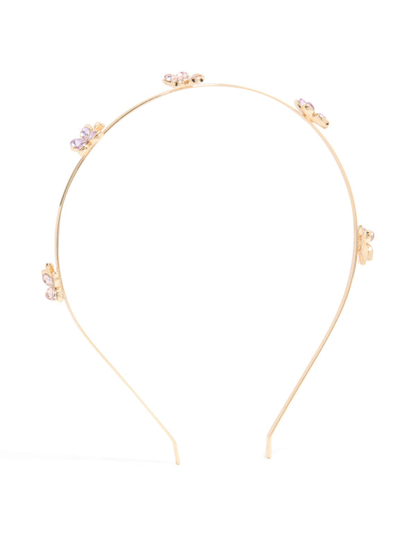 Kids Pink & Purple Butterfly Headband