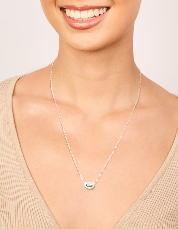 Sterling Silver Pebble Pendant Necklace