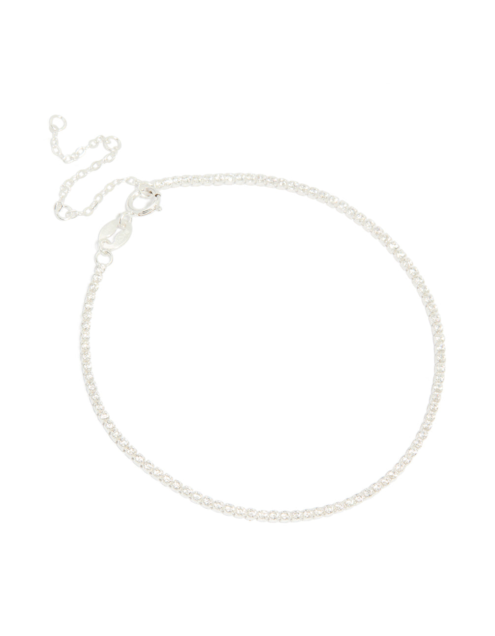 Sterling Silver Cubic Zirconia Tiny Tennis Bracelet