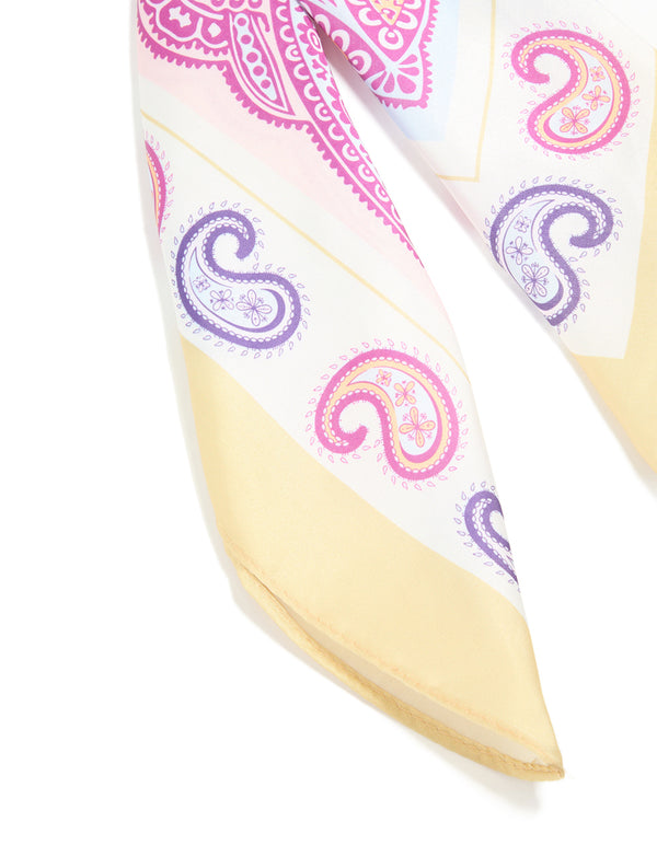 Multicoloured Paisley Square Fabric Scarf
