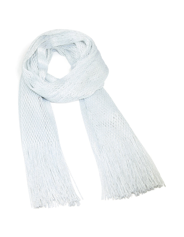Silver Fabric Draped Scarf