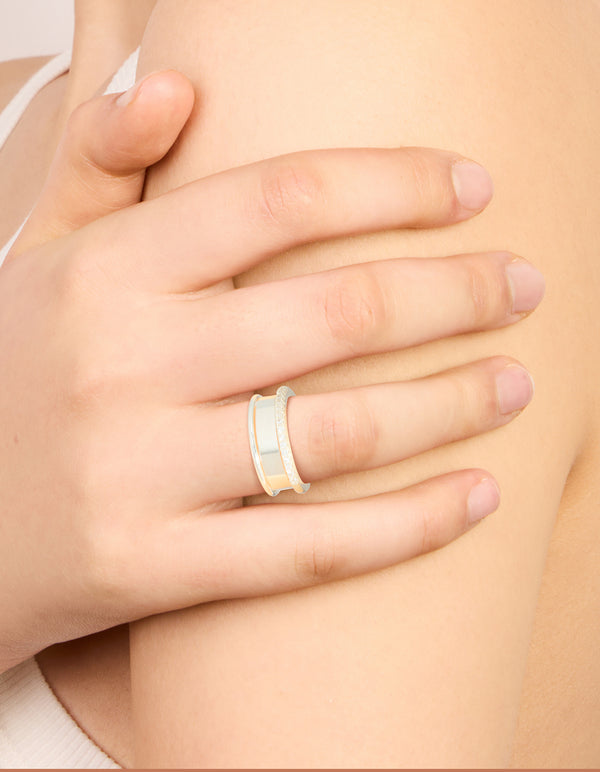 Silver Plated Simple Cubic Zirconia & Smooth Rings 3-Pack