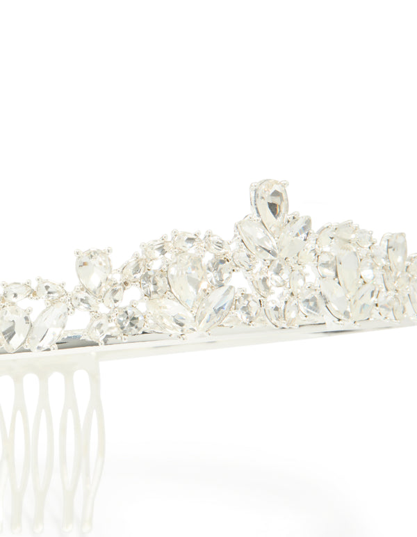 Silver Diamante Small Tiara Headband
