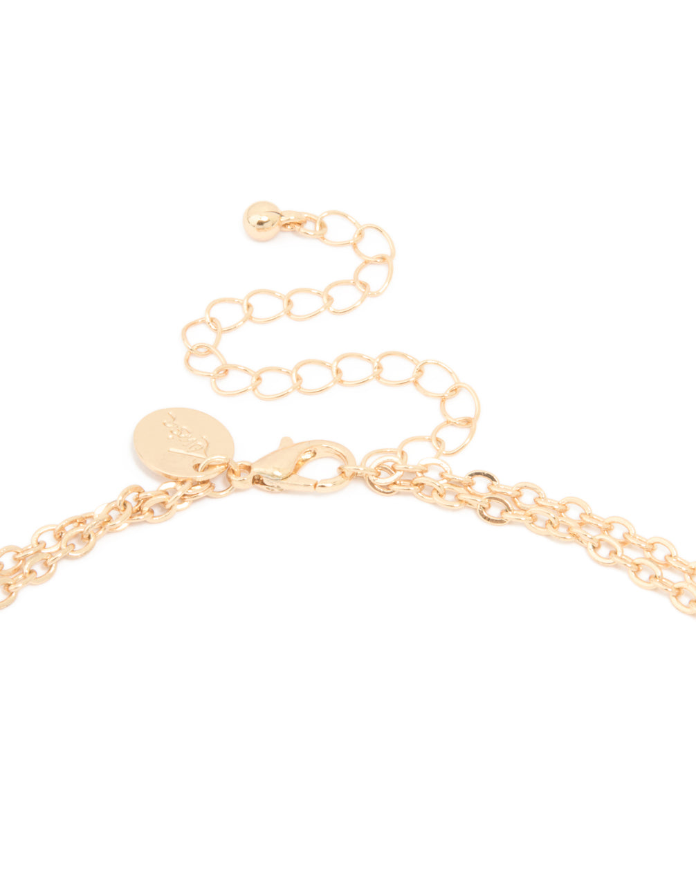 Gold Blue Beaded & Organic Pendants Layered Necklace