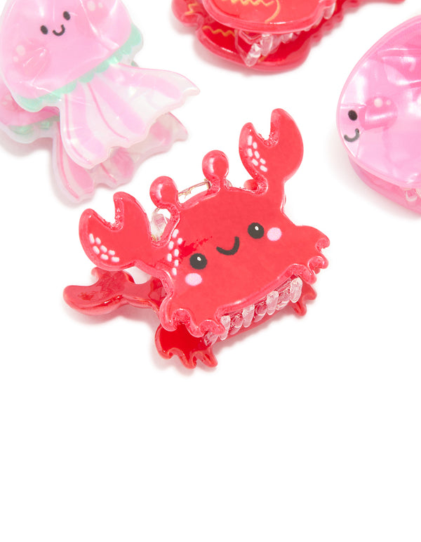 Acrylic Sea Life Claw Clips 4-Pack