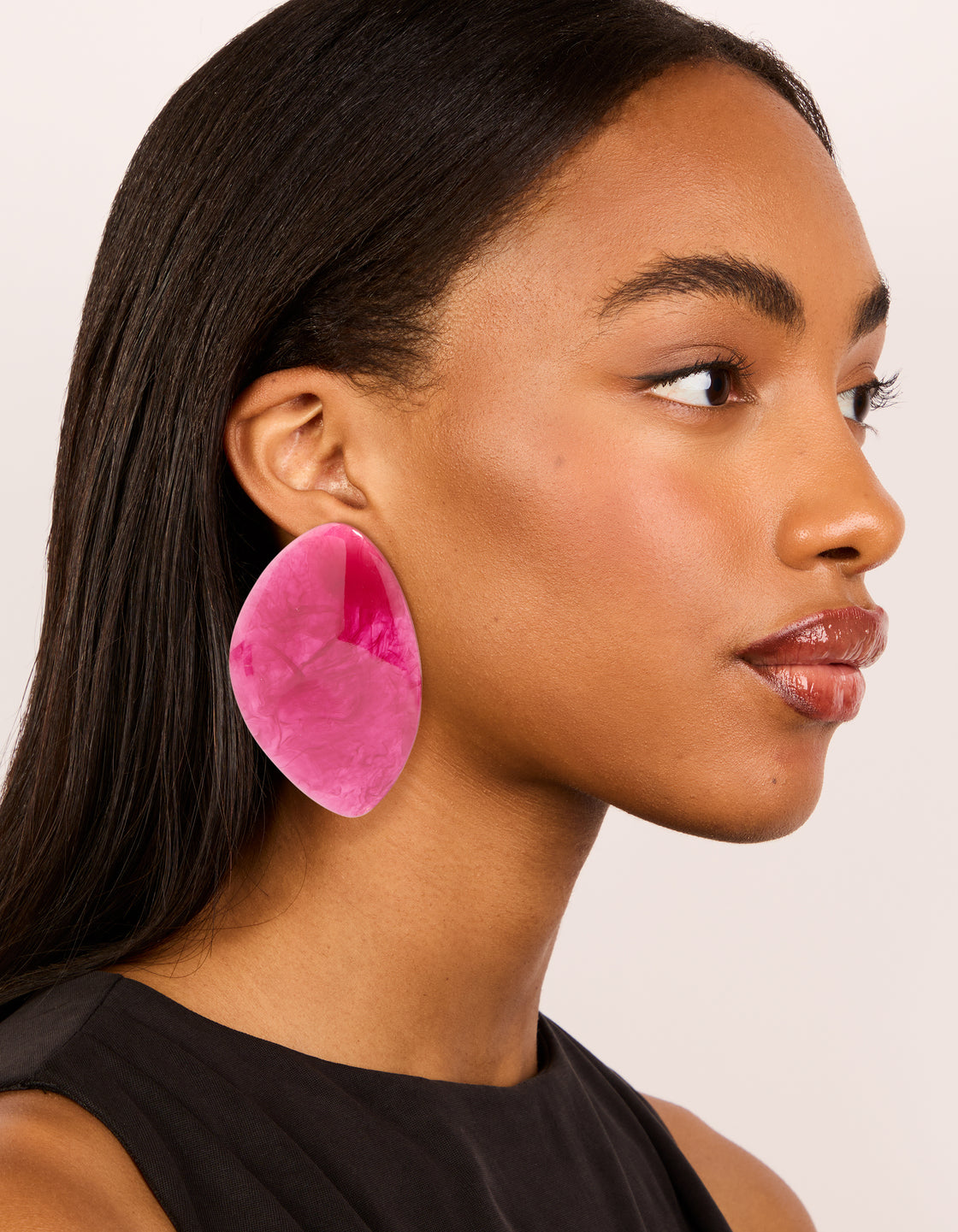 Burgundy Acrylic Statement Drop Earrings