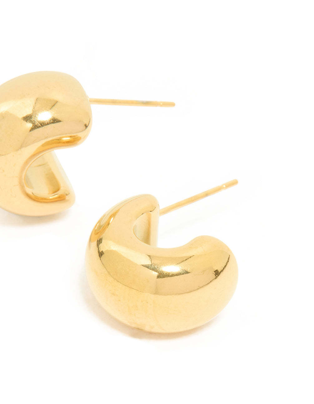 Waterproof Gold Plated Stainless Steel Chubby Hoop Earrings