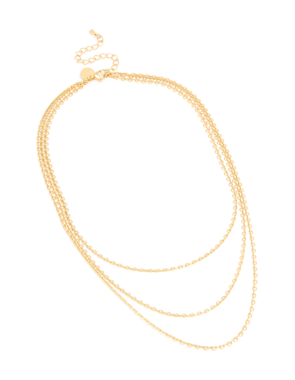 Waterproof Gold Plated Stainless Steel Delicate Layered Chain Necklace