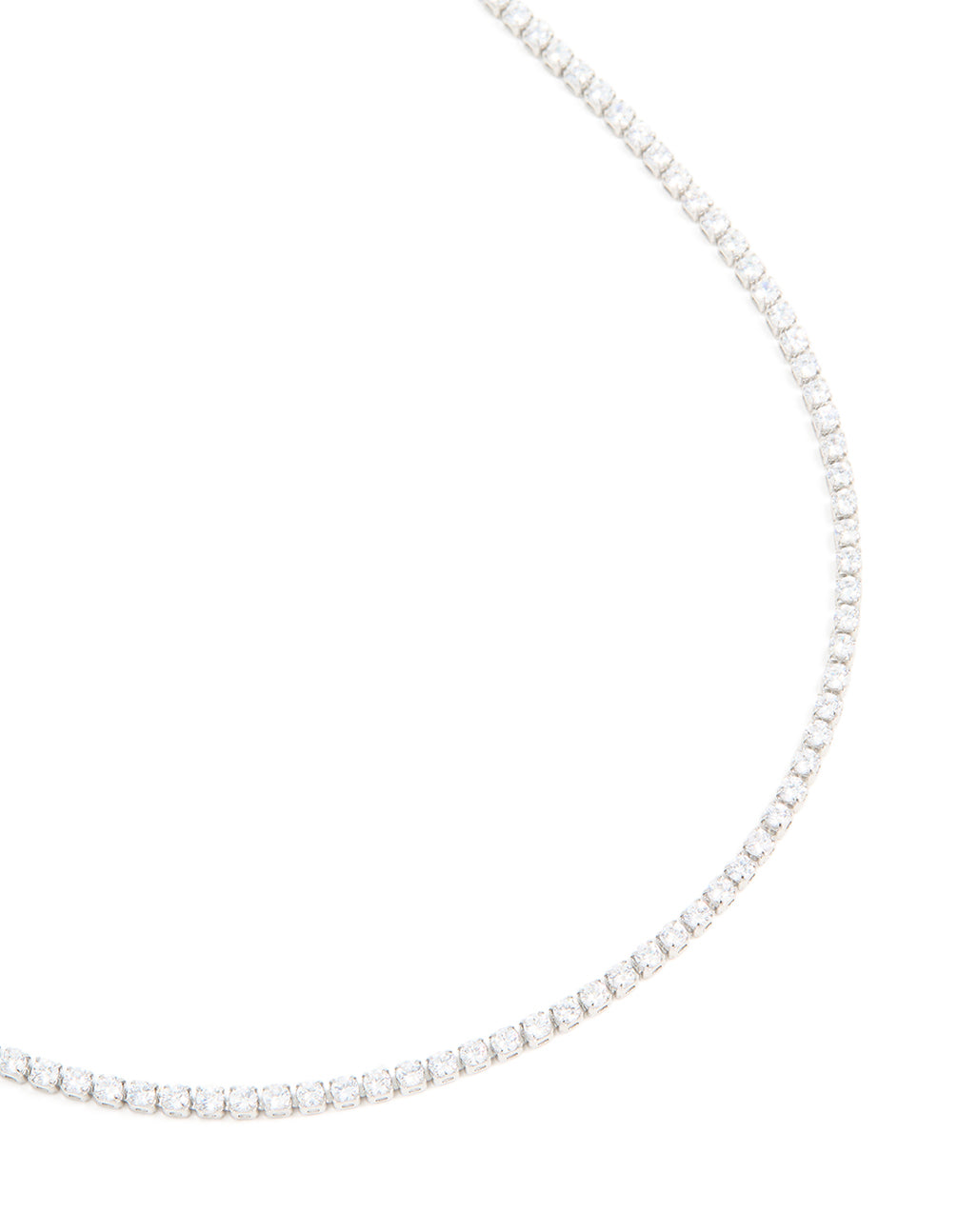 Waterproof Stainless Steel Cubic Zirconia Tennis Necklace