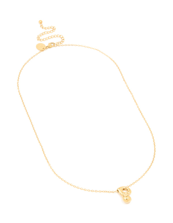 Waterproof Gold Plated Stainless Steel Large Bubble Letter P Necklace
