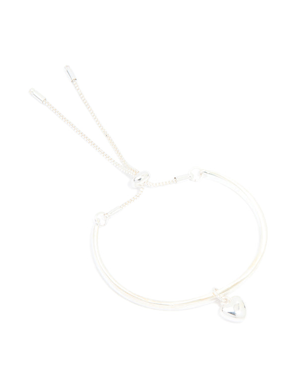 Silver Heart Toggle Bangle
