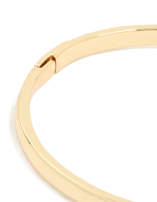 Gold Plated Half Cubic Zirconia Bangle