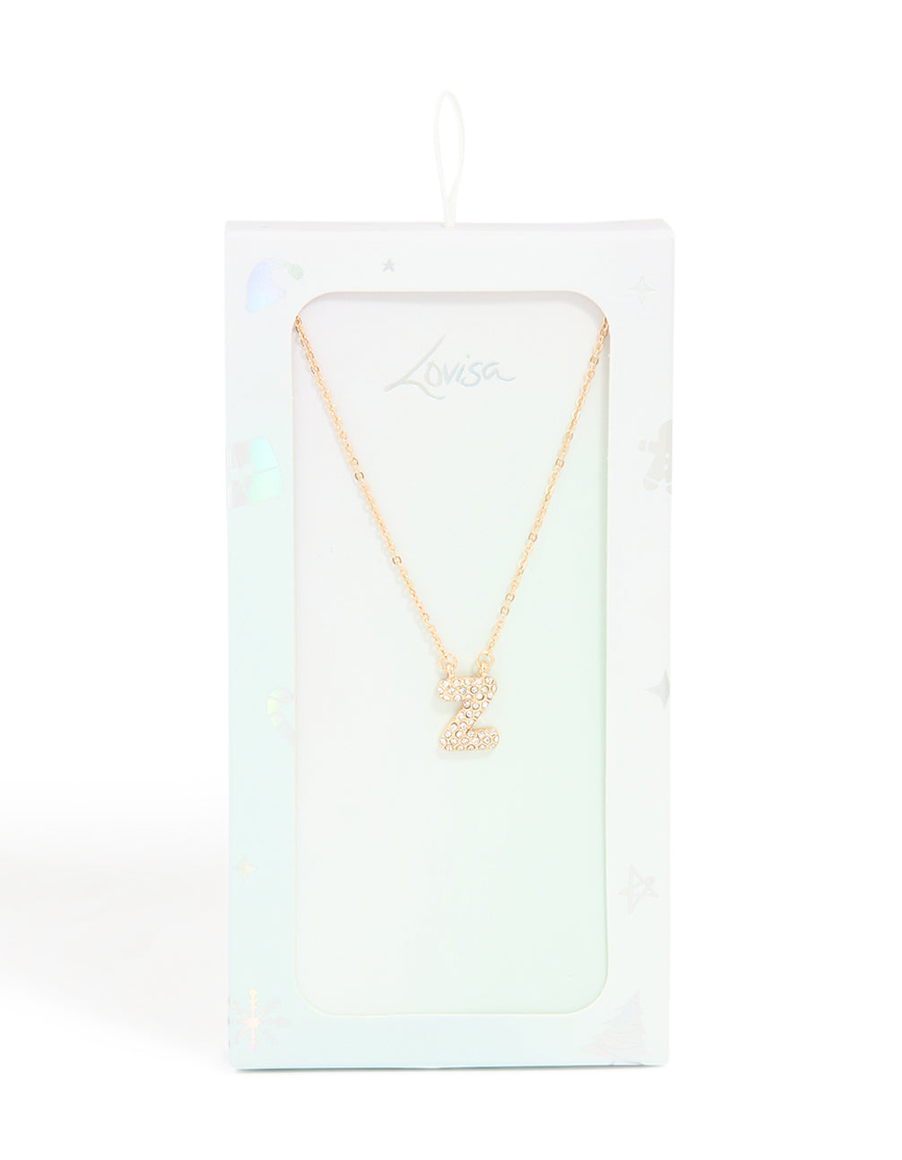Kids Gold Cubic Zirconia Letter Z Necklace