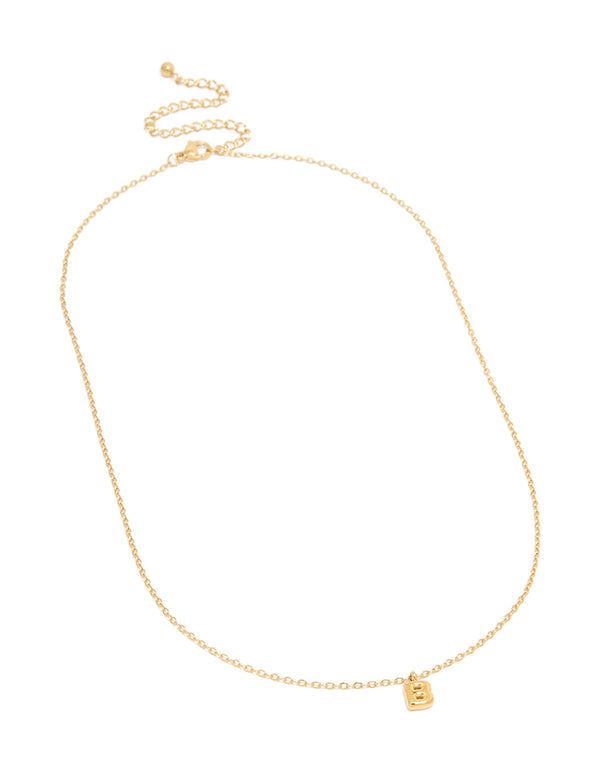 Waterproof Gold Plated Stainless Steel Mini Bubble Letter B Necklace