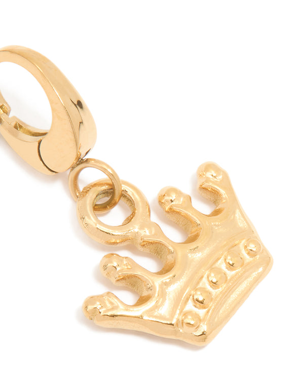 Waterproof Gold Plated Stainless Steel Crown Charm