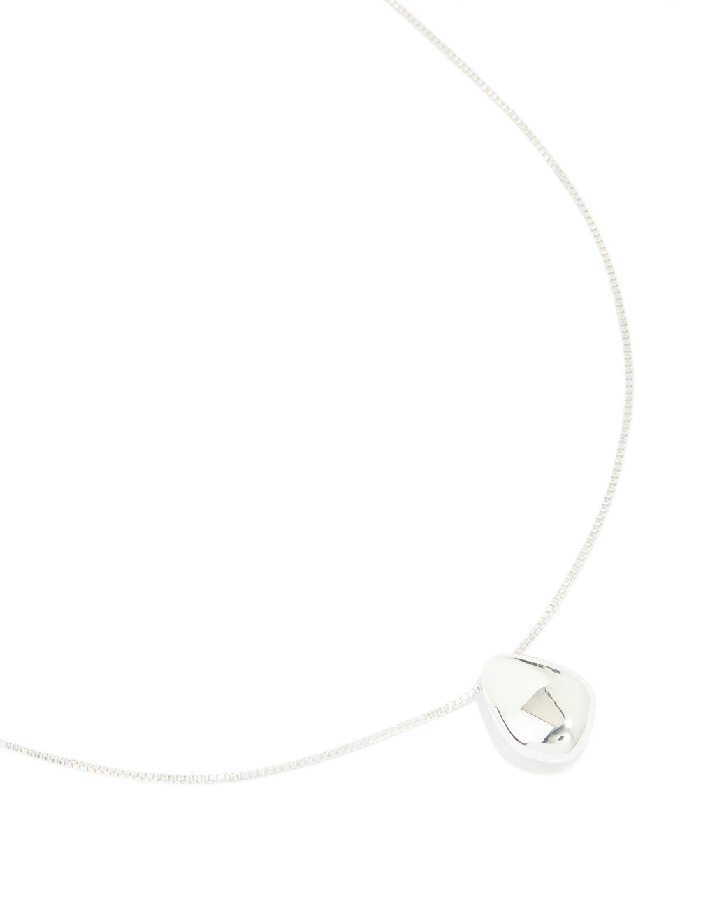 Silver Plated Brass Teardrop Pendant Necklace