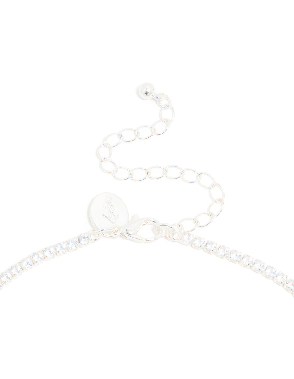 Silver Plated Cubic Zirconia Dazzling Pear Statement Necklace