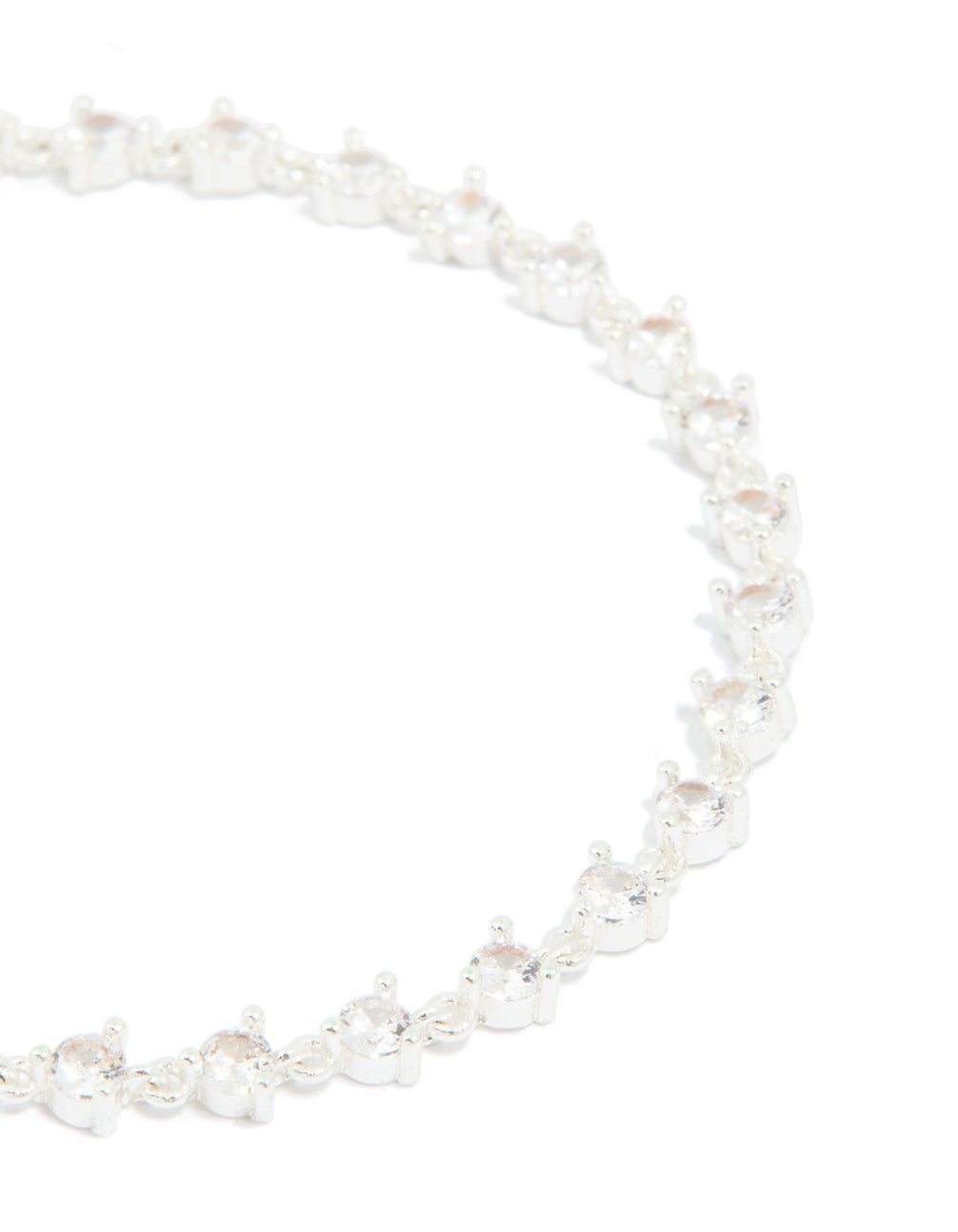 Silver Plated Cubic Zirconia Circular Tennis Bracelet