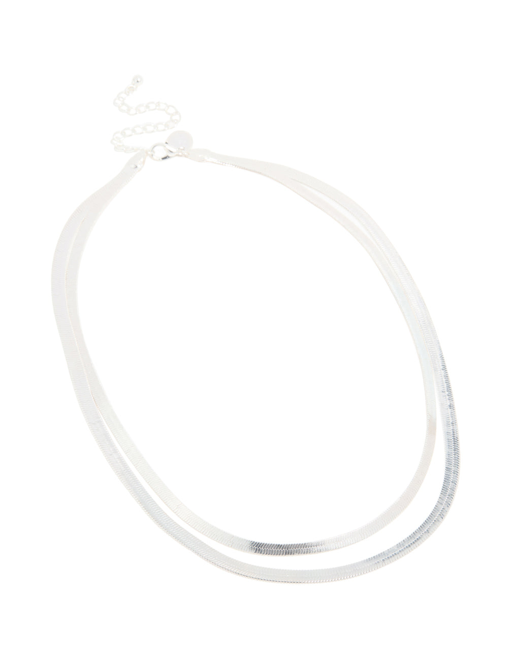 Silver Thick Snake Chain Layered Necklace