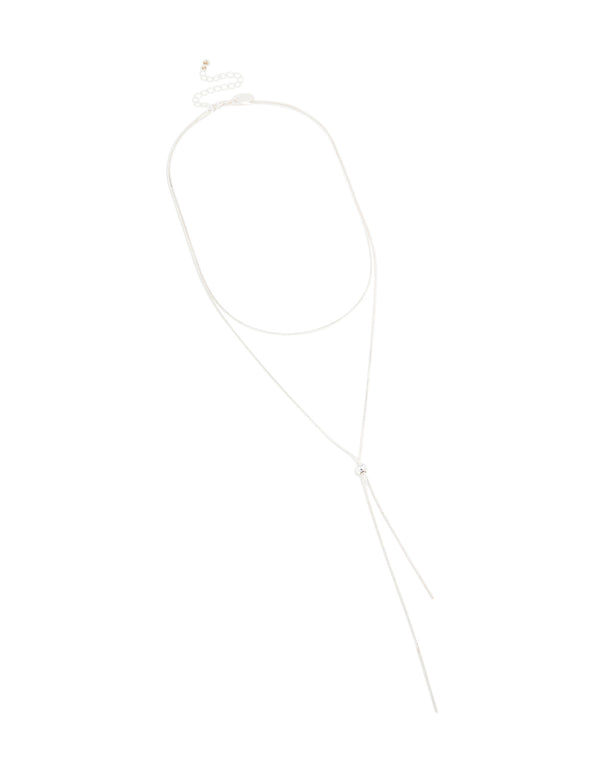 Silver Toggle Layered Necklace
