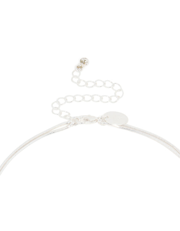 Silver Toggle Layered Necklace