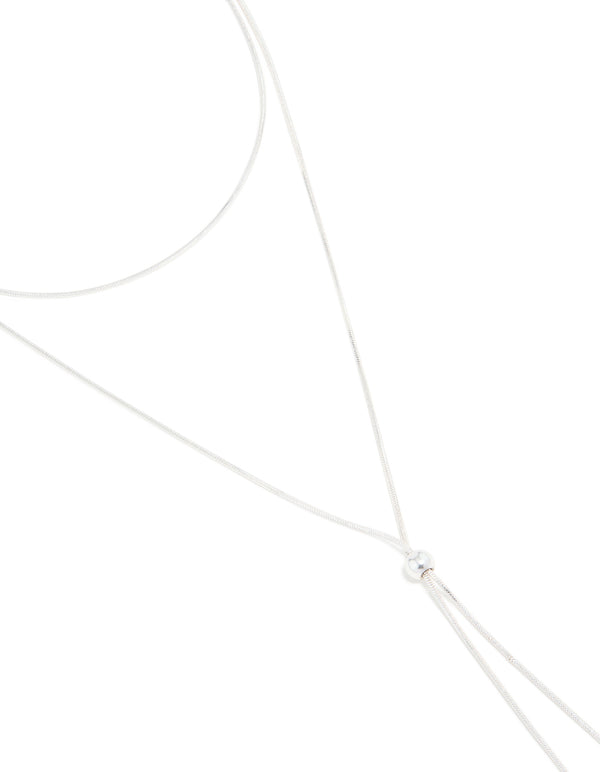 Silver Toggle Layered Necklace