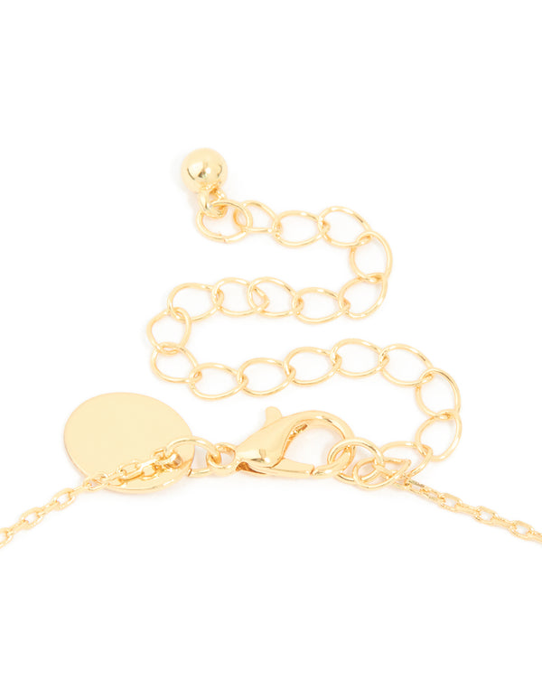 Gold Plated Bubble Letter H Necklace