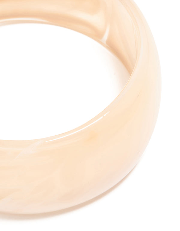 Neutral Marble Acrylic Large Bangle