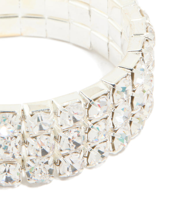 Silver Diamante Statement Bracelet