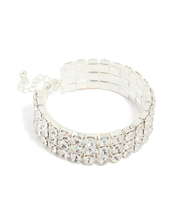 Silver Diamante Statement Bracelet