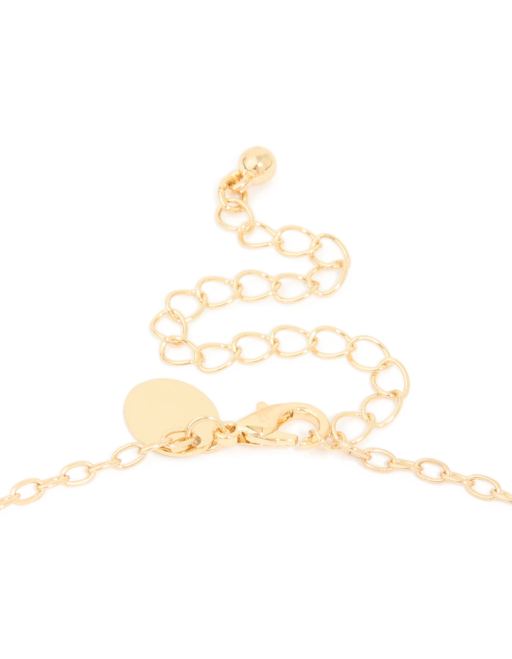 Gold Plated Blue Floral Rosary Necklace
