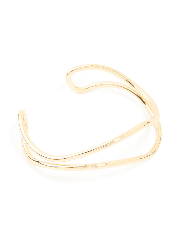Gold Open Wire Wrist Cuff