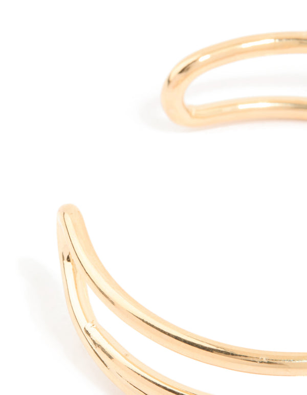 Gold Wire Lines Wrist Cuff