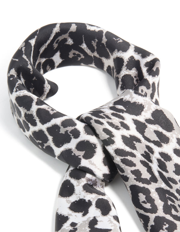 Monochrome Leopard Fabric Scarf