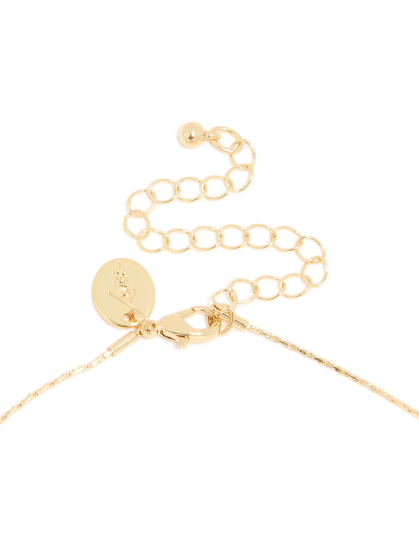 Gold Plated Freshwater Pearl & Ball Chain Necklace