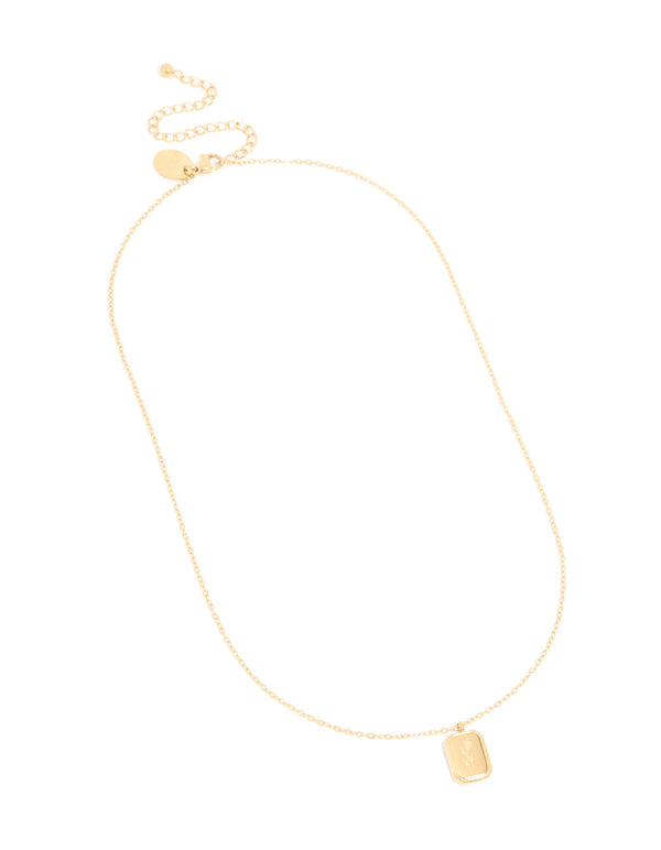 Waterproof Gold Plated Stainless Steel December Birth Flower Pointsettia Necklace