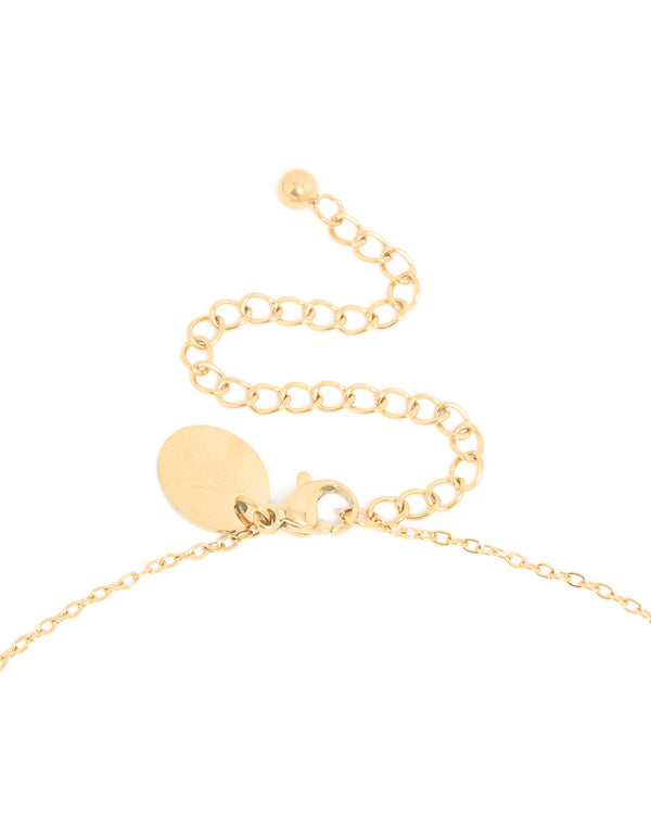 Waterproof Gold Plated Stainless Steel December Birth Flower Pointsettia Necklace