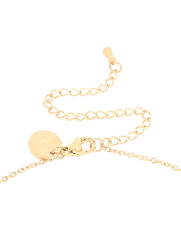 Waterproof Gold Plated Stainless Steel Letter L Dainty Pendant Necklace
