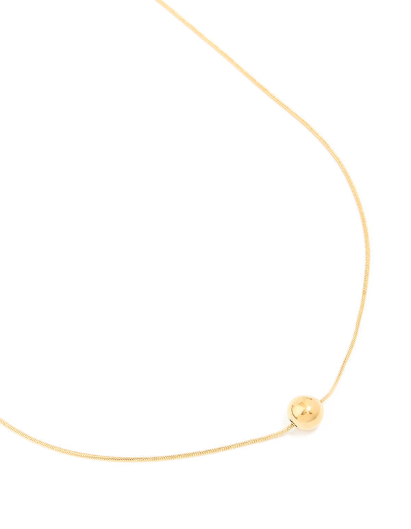 Waterproof Gold Plated Stainless Steel Threaded Ball Necklace