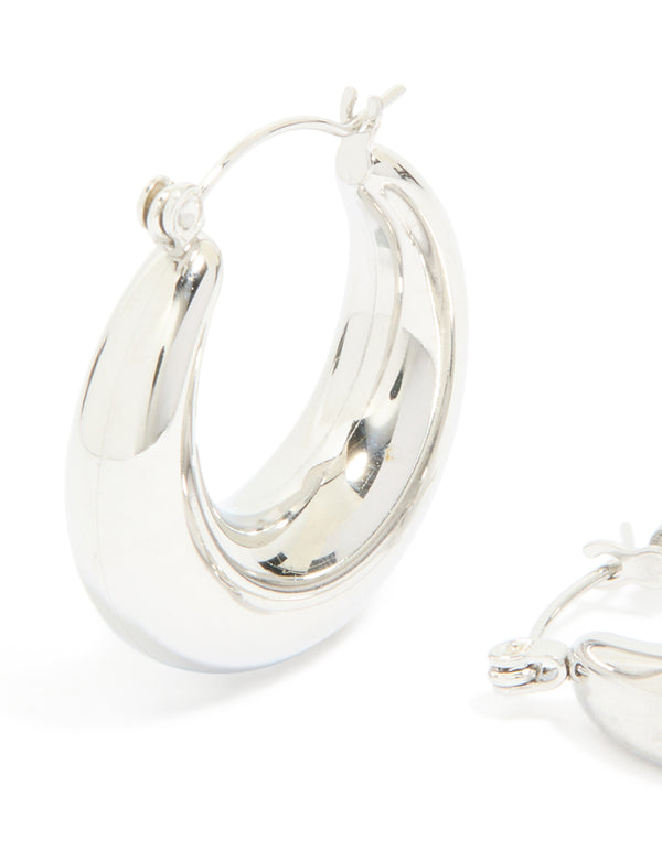 Waterproof Stainless Steel Small Chunky Huggie Earrings